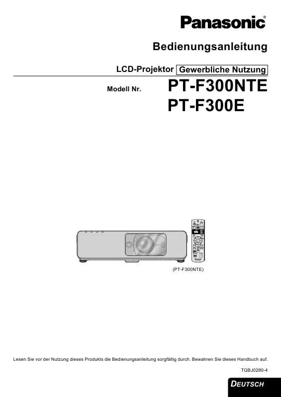 Mode d'emploi PANASONIC PT-F300E