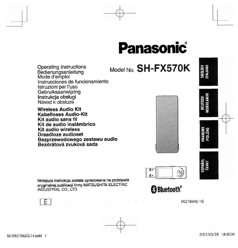 Mode d'emploi PANASONIC SH-FX570K
