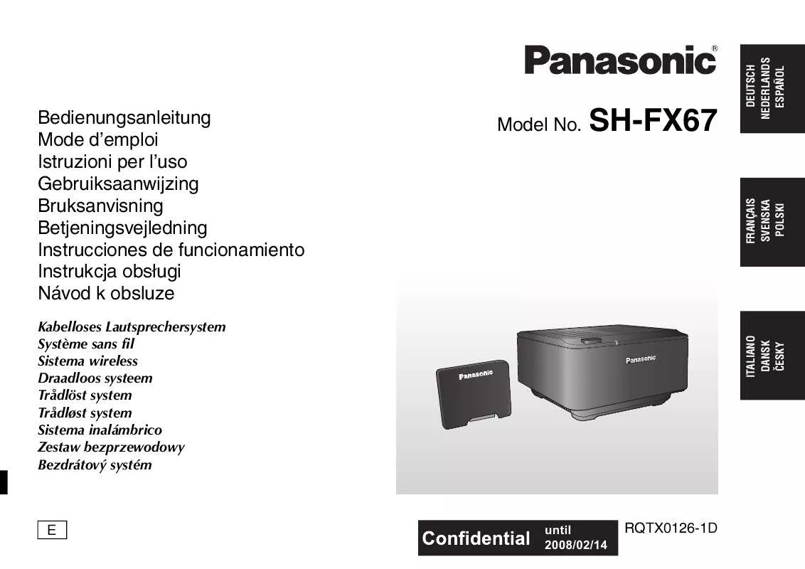 Mode d'emploi PANASONIC SH-FX67EK