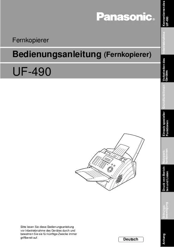 Mode d'emploi PANASONIC UF-490