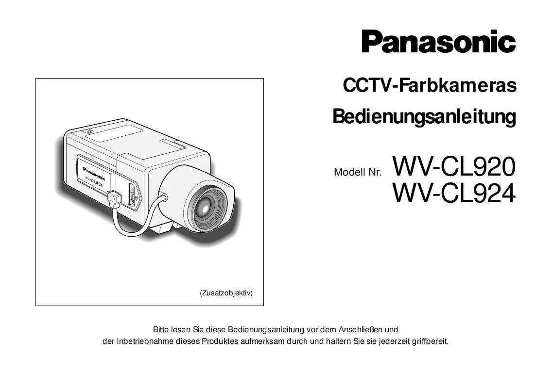 Mode d'emploi PANASONIC WV-CL920