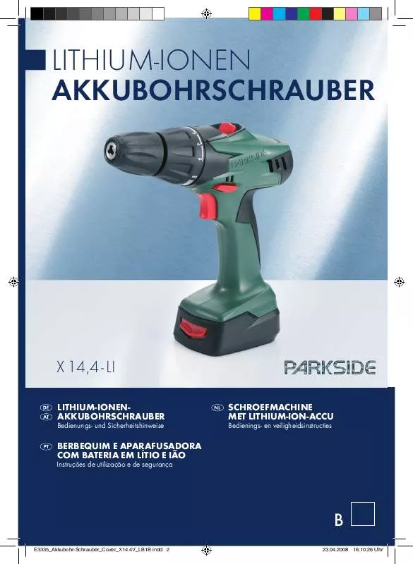 Mode d'emploi PARKSIDE KH 3190 LITHIUM ION BATTERY DRILL