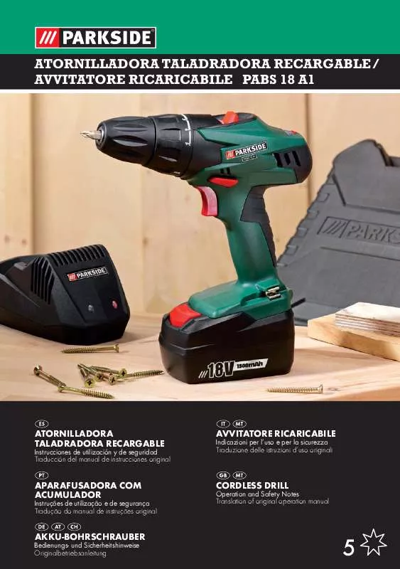 Mode d'emploi PARKSIDE PABS 18 A1 CORDLESS DRILL