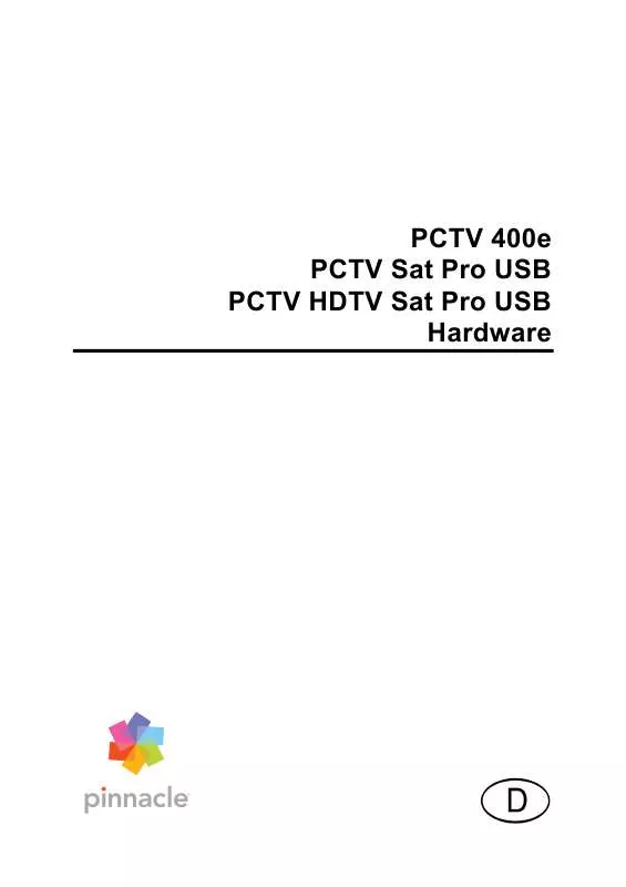 Mode d'emploi PINNACLE PCTV 450E