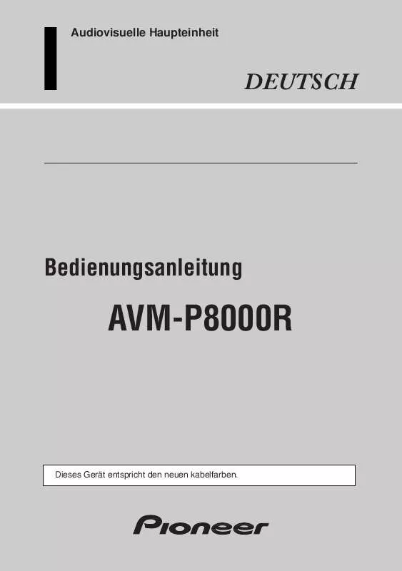 Mode d'emploi PIONEER AVM-P8000R