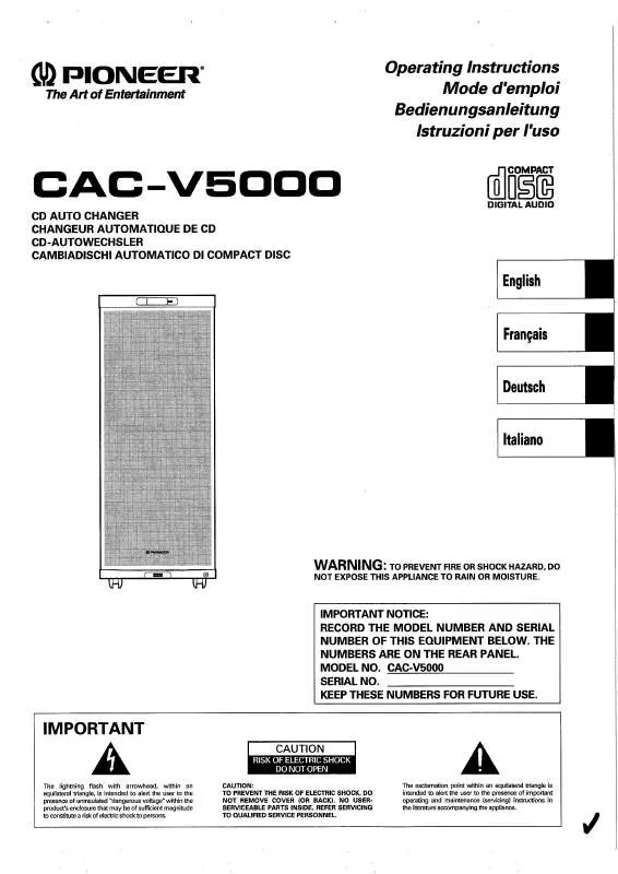 Mode d'emploi PIONEER CAC-V5000