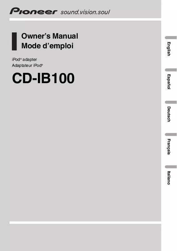 Mode d'emploi PIONEER CD-IB100