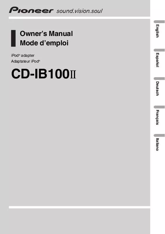 Mode d'emploi PIONEER CD-IB100II