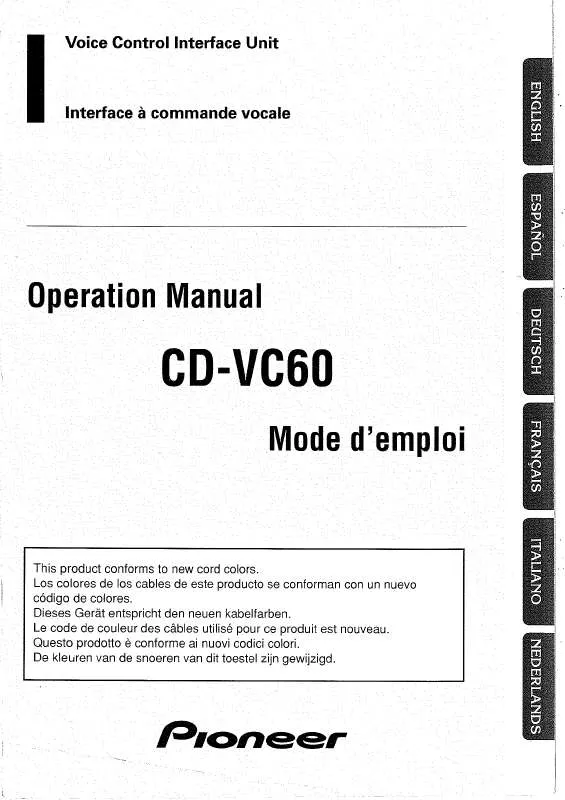 Mode d'emploi PIONEER CD-VC60