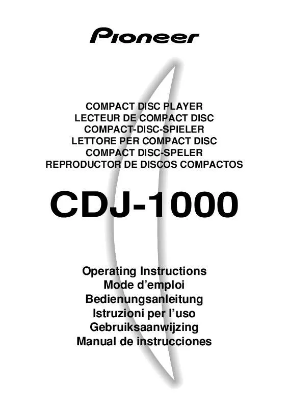 Mode d'emploi PIONEER CDJ-1000