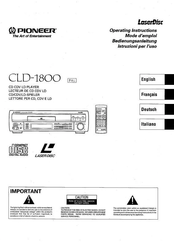 Mode d'emploi PIONEER CLD-1800
