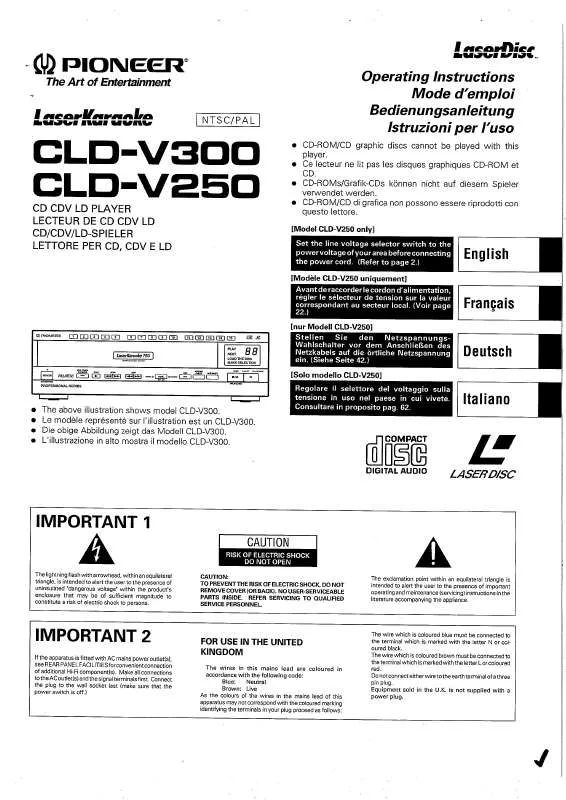 Mode d'emploi PIONEER CLD-V250