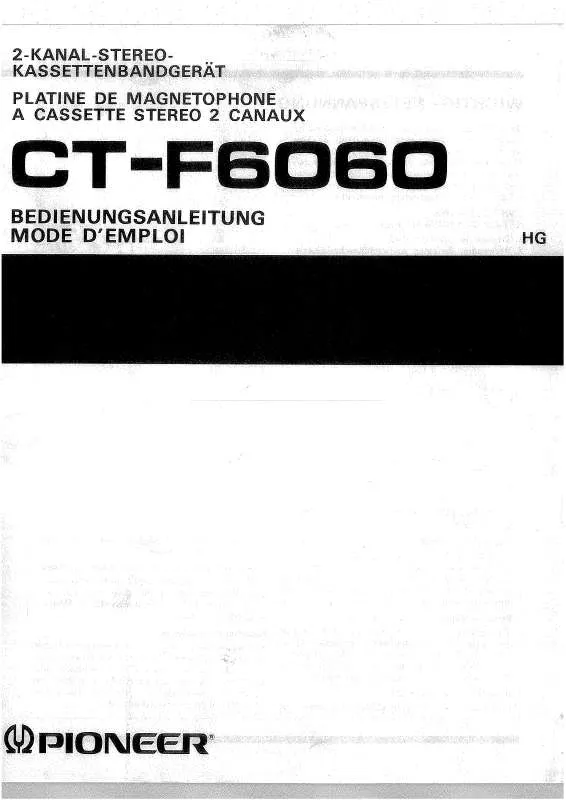 Mode d'emploi PIONEER CT-F6060