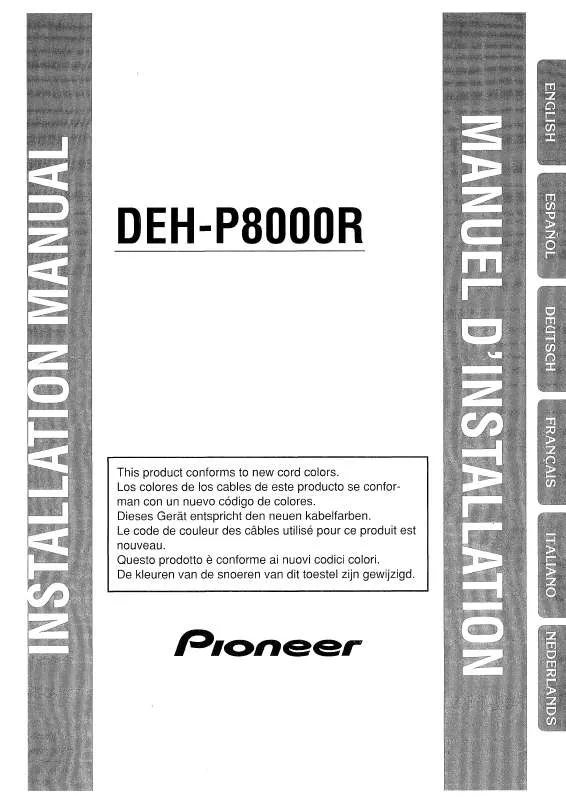 Mode d'emploi PIONEER DEH-P8000R