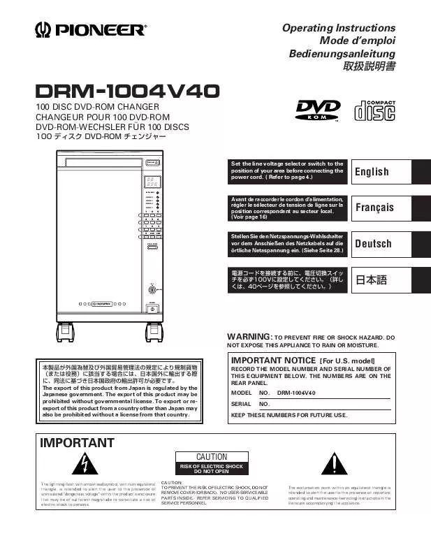 Mode d'emploi PIONEER DRM-1004V40