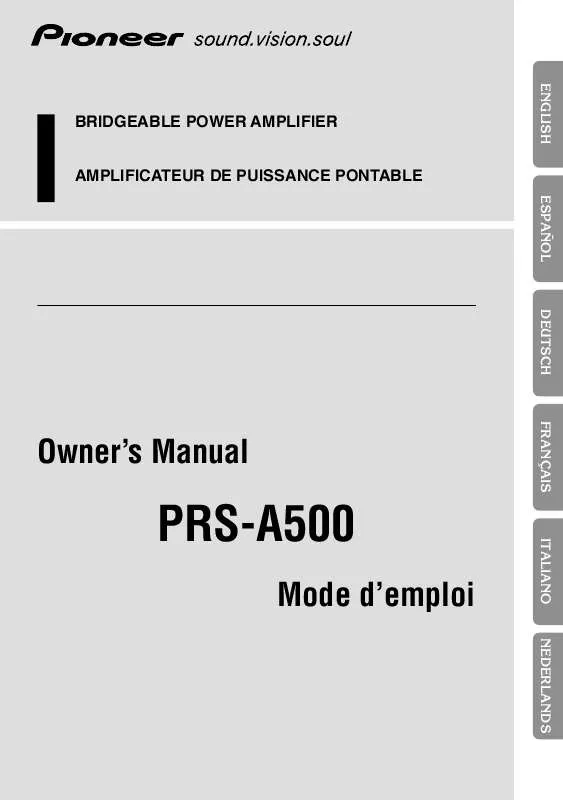 Mode d'emploi PIONEER PRS-A500