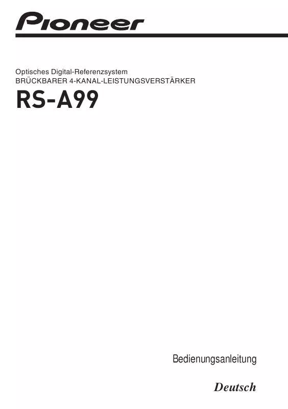 Mode d'emploi PIONEER RS-A99