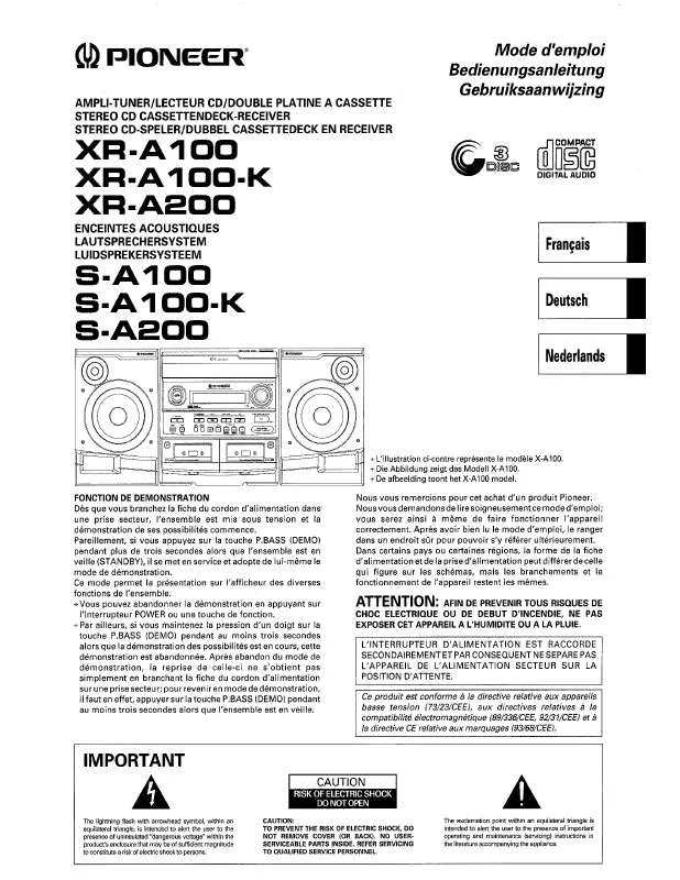 Mode d'emploi PIONEER S-A100