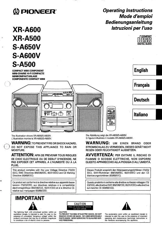 Mode d'emploi PIONEER S-A500