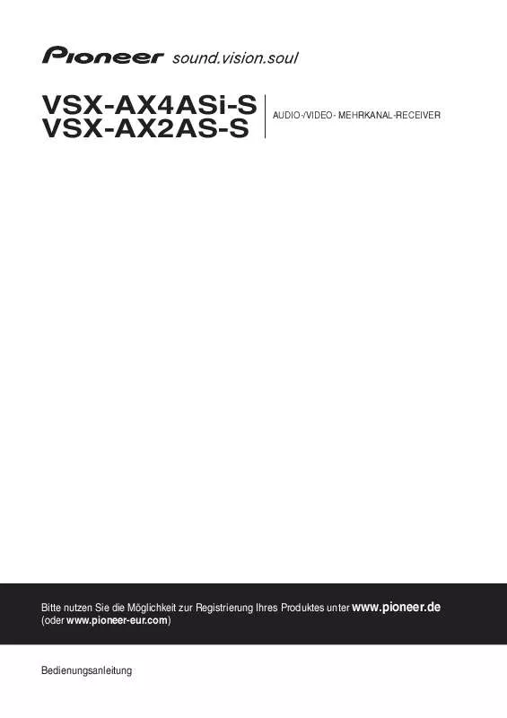 Mode d'emploi PIONEER VSX-AX2AS-S