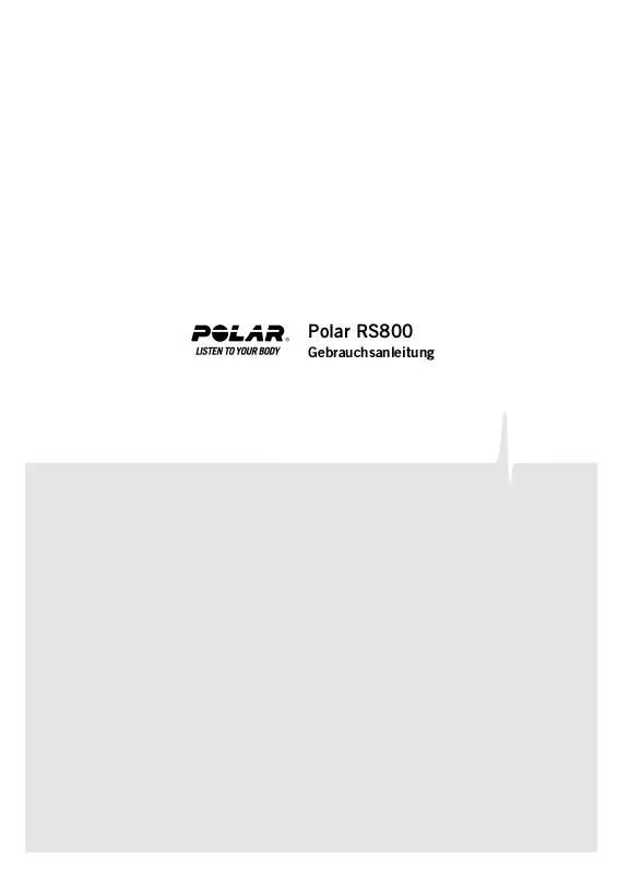 Mode d'emploi POLAR RS800