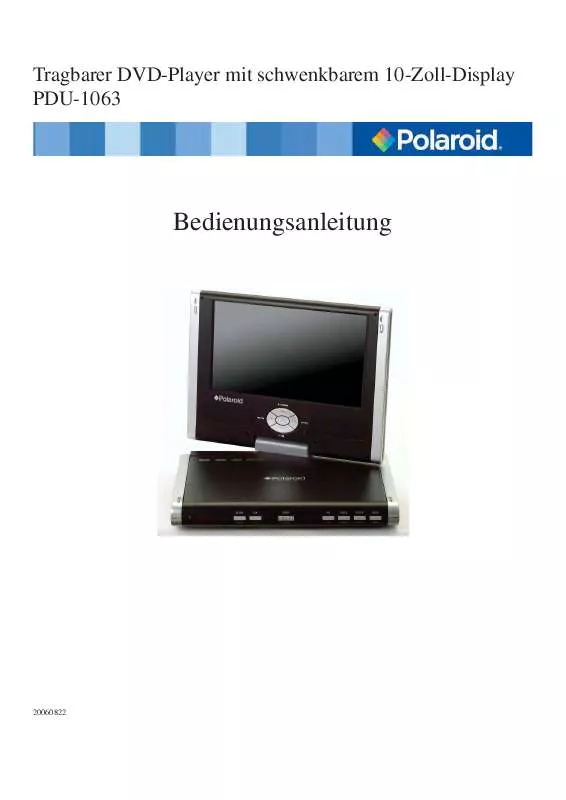 Mode d'emploi POLAROID PDU-1063