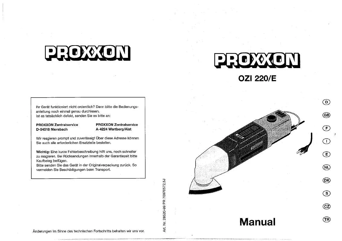 Mode d'emploi PROXXON OZI 220/E