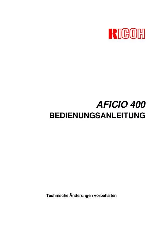 Mode d'emploi RICOH AFICIO 400