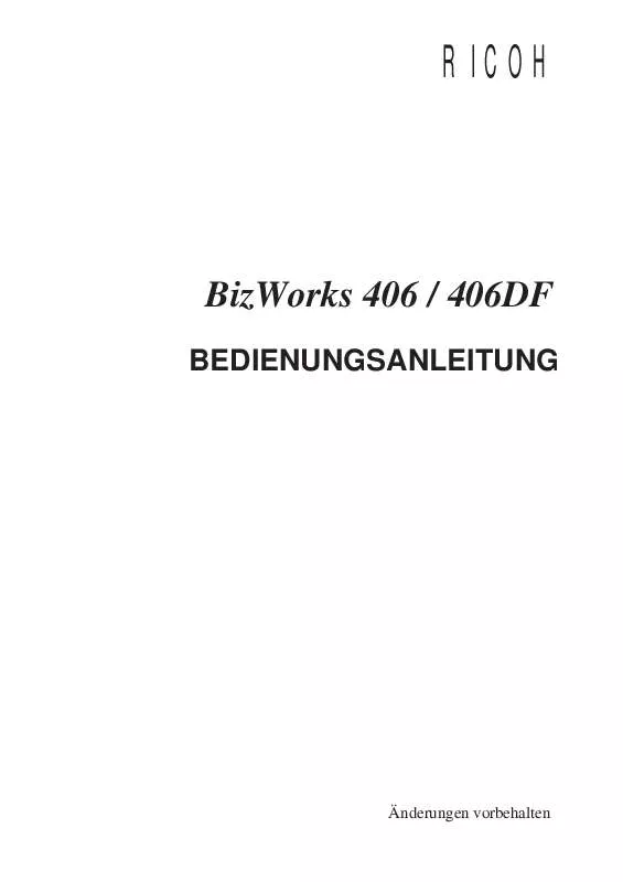 Mode d'emploi RICOH BIZWORKS 406 406DF