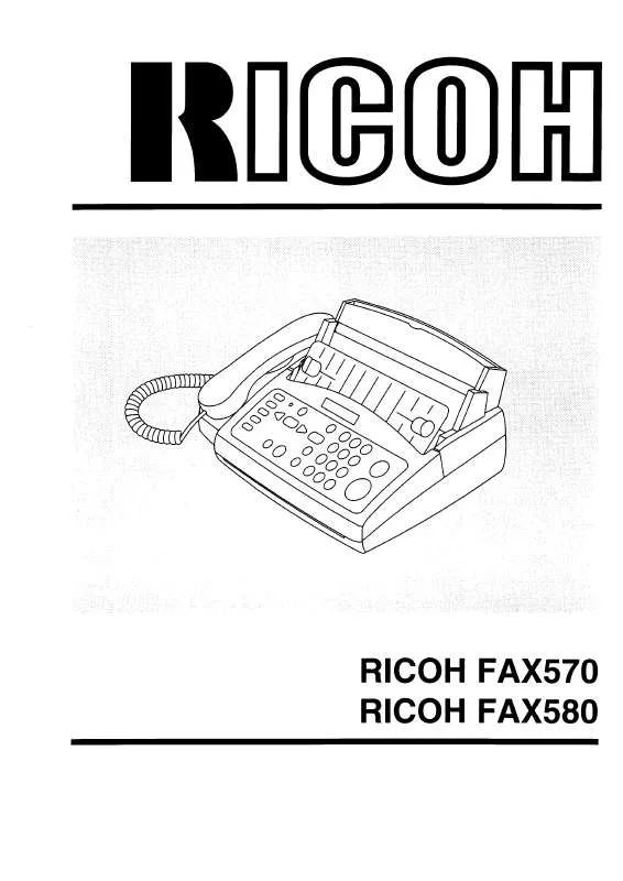 Mode d'emploi RICOH FAX 580