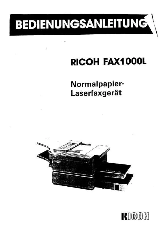 Mode d'emploi RICOH FAX 1000L