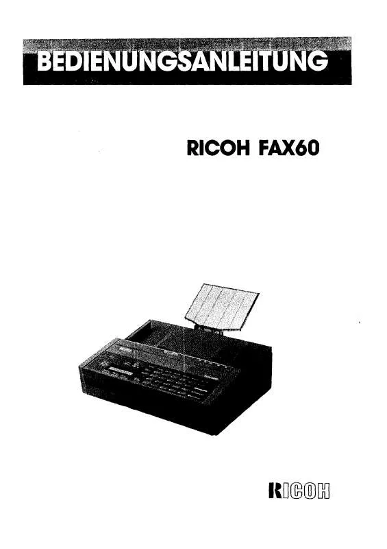 Mode d'emploi RICOH FAX 60