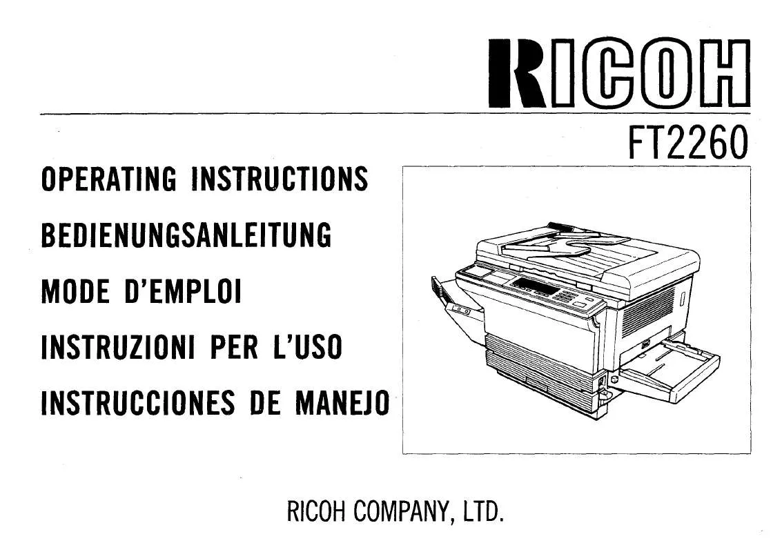 Mode d'emploi RICOH FT 2260
