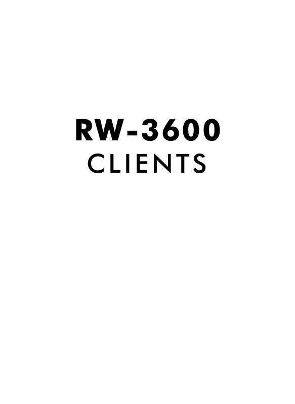 Mode d'emploi RICOH RW 3600
