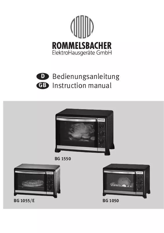 Mode d'emploi ROMMELSBACHER BG 1055E