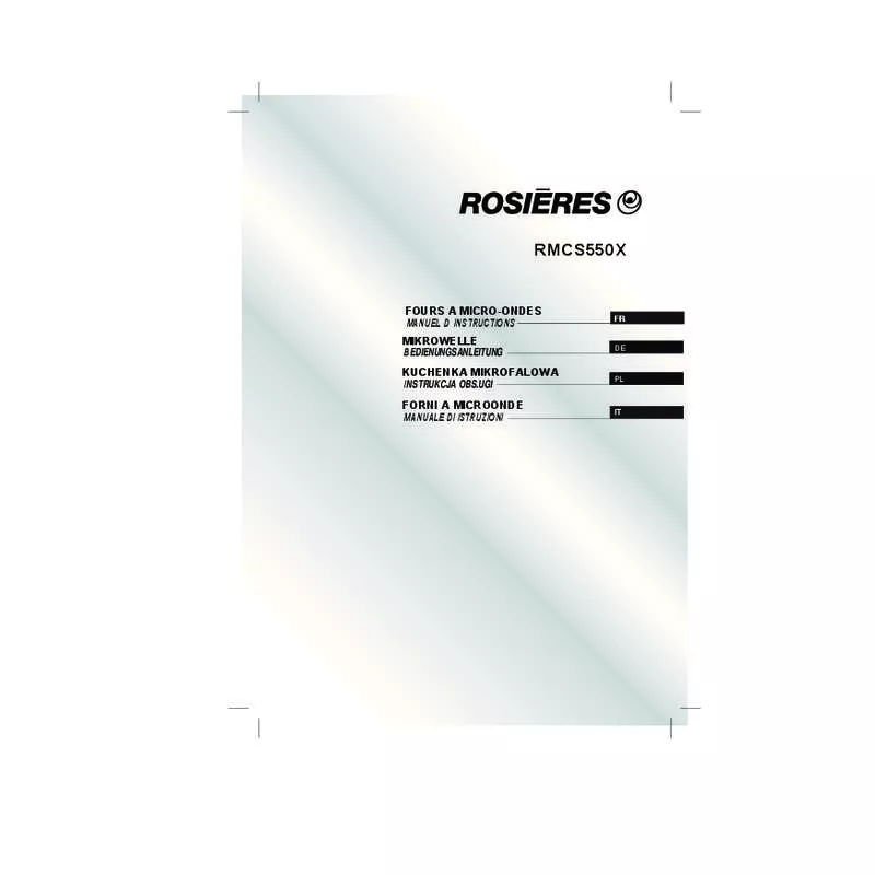 Mode d'emploi ROSIERES RMGS 550 X