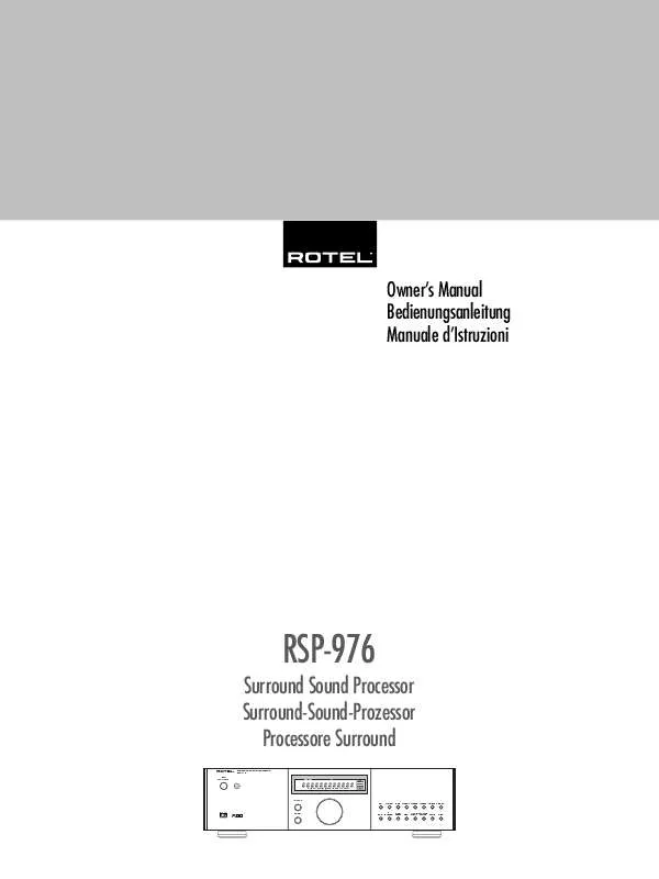 Mode d'emploi ROTEL RSP-976