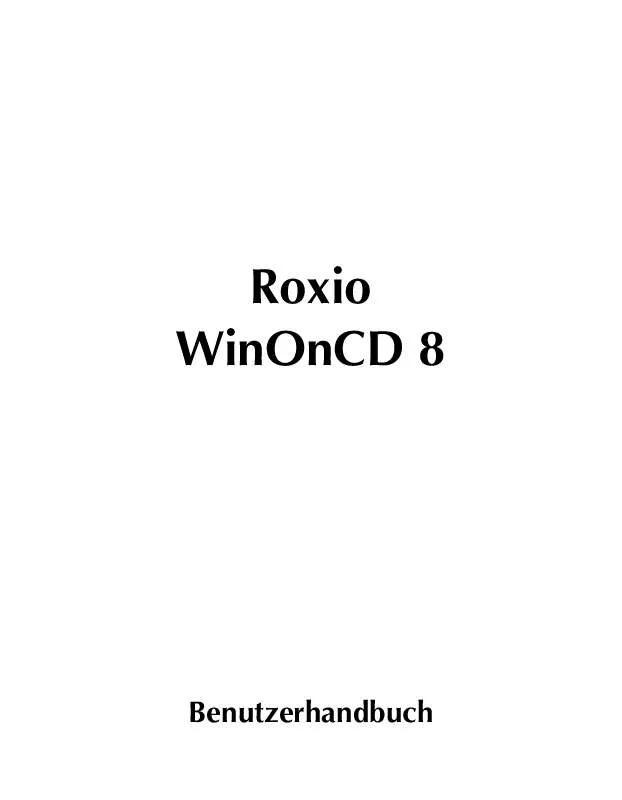 Mode d'emploi ROXIO WINONCD 8
