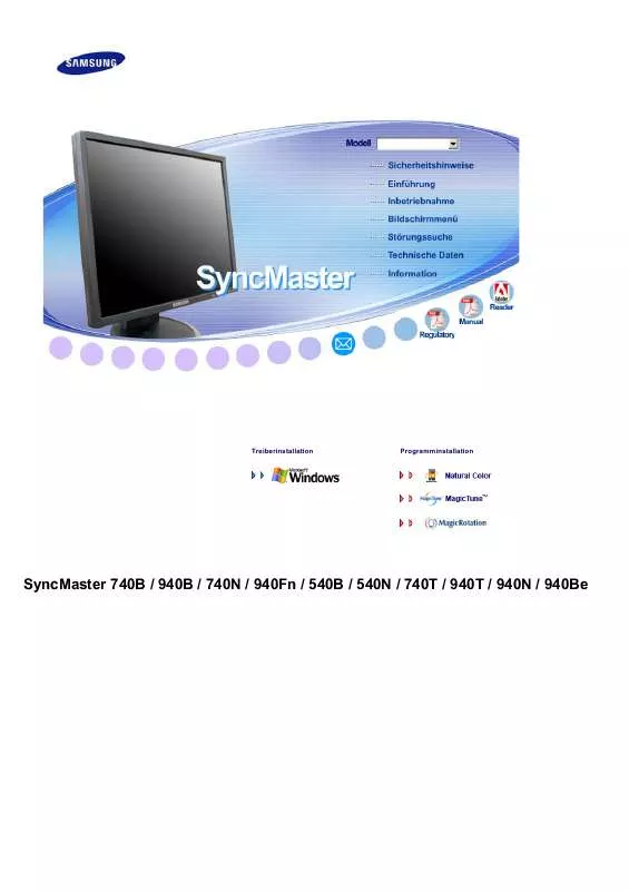 Mode d'emploi SAMSUNG SYNCMASTER 740T