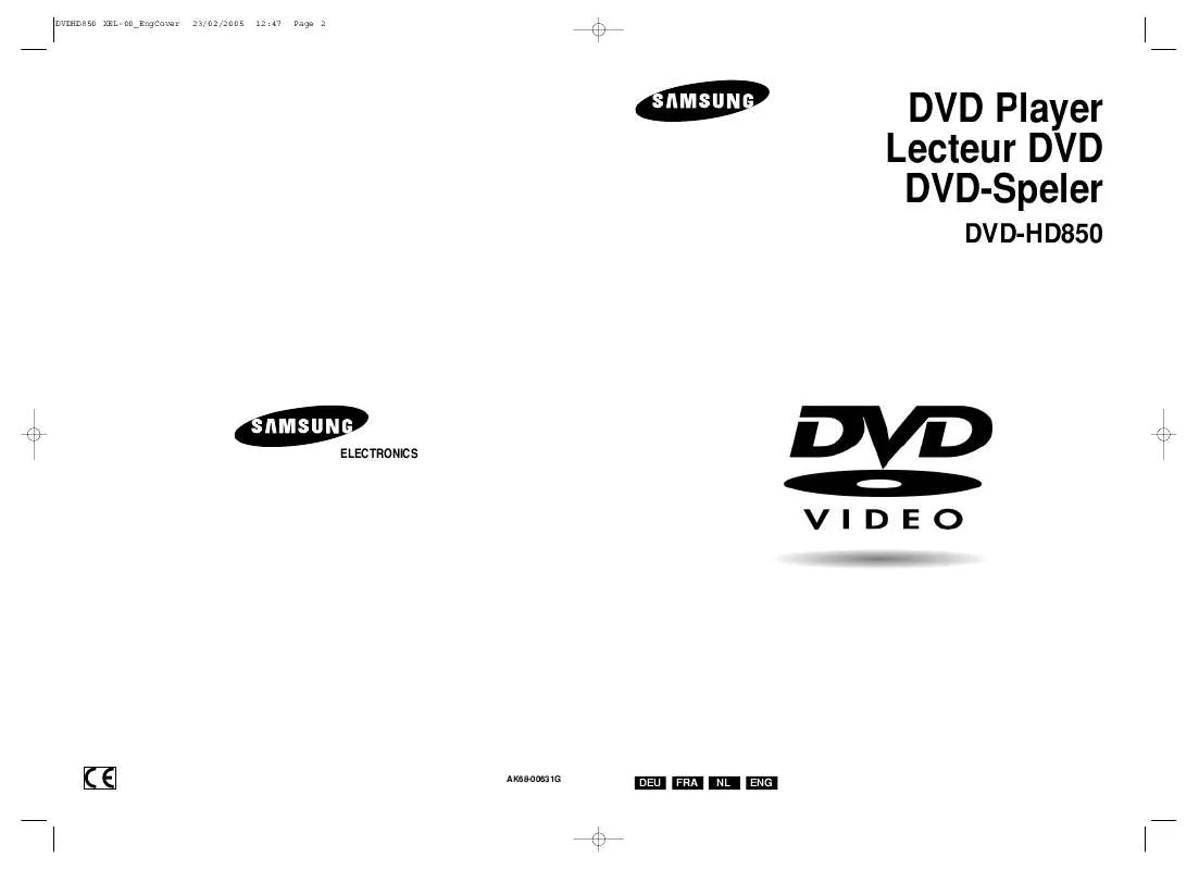 Mode d'emploi SAMSUNG DVD-HD850