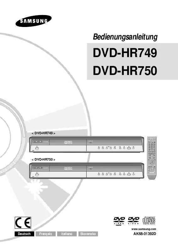Mode d'emploi SAMSUNG DVD-HR750