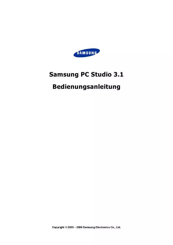 Mode d'emploi SAMSUNG PC STUDIO 3.1