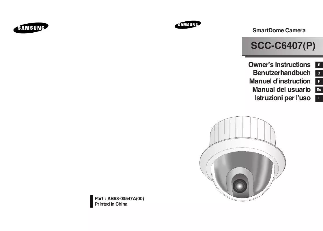 Mode d'emploi SAMSUNG SCC-C6407P