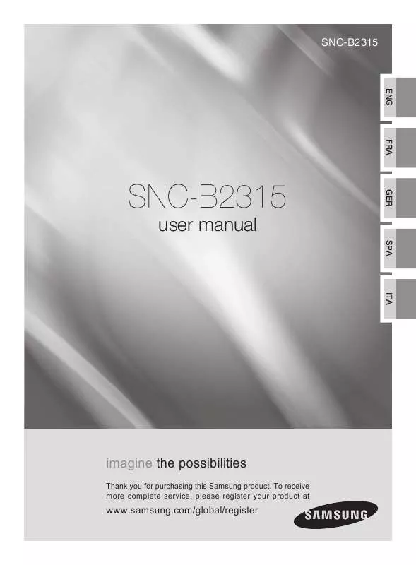 Mode d'emploi SAMSUNG SNC-B2315P