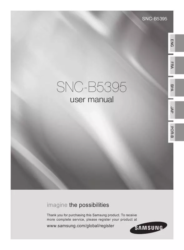 Mode d'emploi SAMSUNG SNC-B5395P