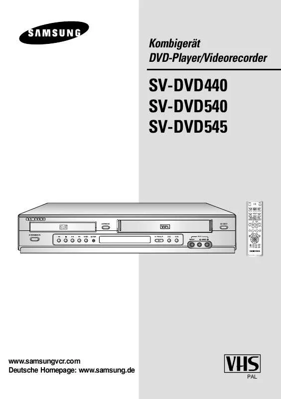 Mode d'emploi SAMSUNG SV-DVD545