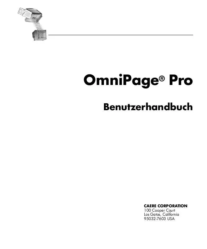 Mode d'emploi SCANSOFT OMNIPAGE PRO