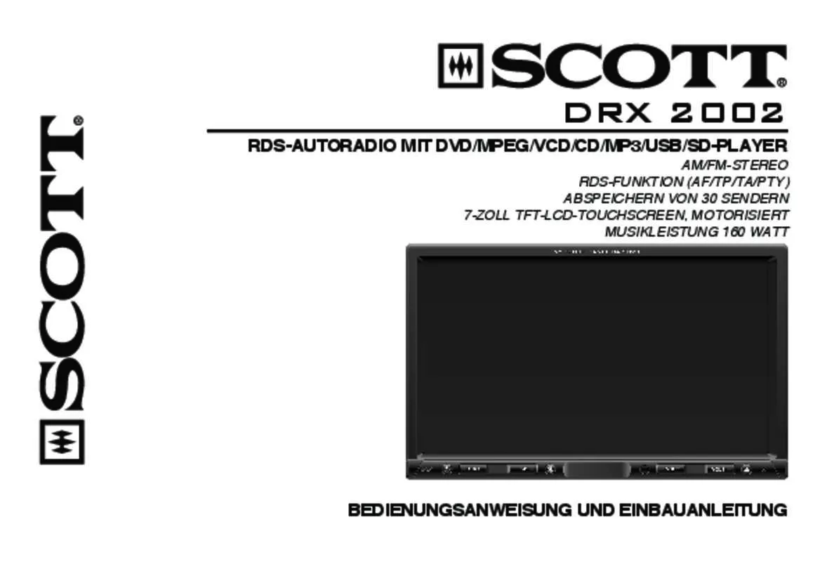Mode d'emploi SCOTT DRX 2002
