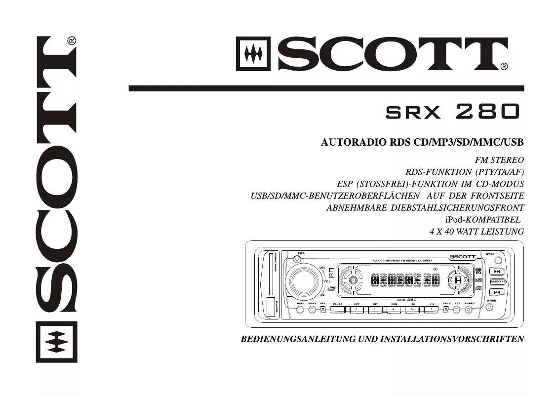 Mode d'emploi SCOTT SRX 280