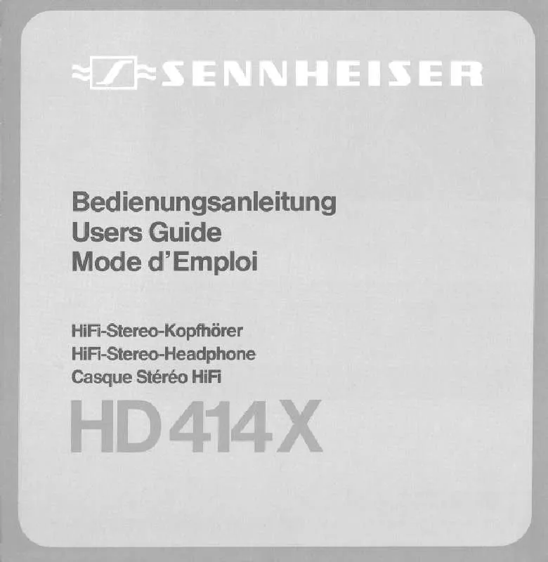 Mode d'emploi SENNHEISER HD 414 X